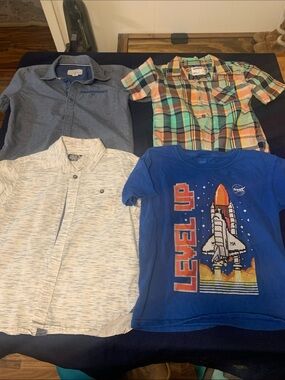 Multiples Blue Graphic 'Level Up' Rocket Tee for Kids